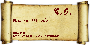 Maurer Olivér névjegykártya